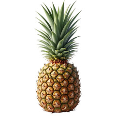 Fototapeta premium Ripe Pineapple with Green Crown on Black fruit tropical