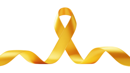 Golden ribbon loop, symbolizing hope and solidarity, perfect for awareness campaigns, charity drives, and supporting childhood cancer research initiatives