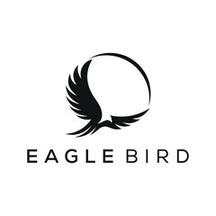 creative flying eagle hawk bird logo design vector template