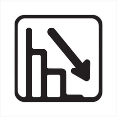 Obraz premium Bar growth icon, Upward growth bar chart icon showing business success analytics. Rising bar graph chart arrow business finance silhouette vector illustration