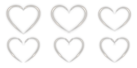 White heart light line with glow and sparkle effects. Elegant romantic frame ideal for Valentine’s Day cards, love banners, and digital design overlays.