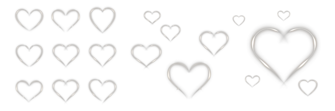 Bright glowing white heart with elegant light lines and reflection. Romantic transparent PNG overlay for modern design and celebration graphics. - Powered by Adobe