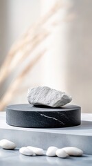 Stone on Round Pedestal Display