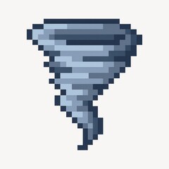 Obraz premium Pixelated tornado in grayscale design.