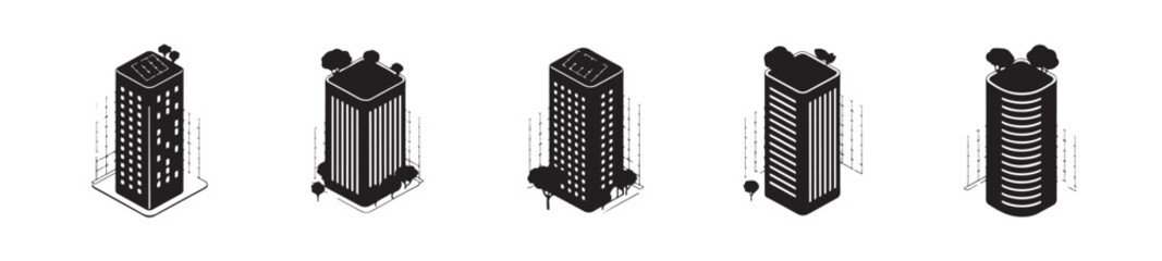 Buildings icon set, collection various types building , simple design buildings, modern building, vector illustration eps.