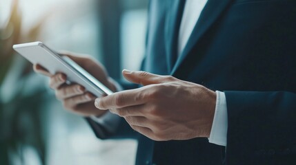 CRM. Customer relationship management concept, businessman using digital tablet with customer network technology. Customer service, human resources HR management and recruitment, outsourcing