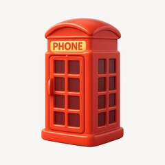 Iconic red phone booth illustration.