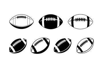 Rugby and American football ball vector illustration
