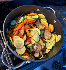 Vegetables in a pot for ratatouille