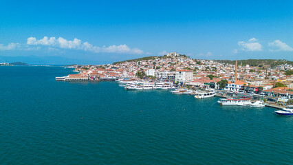 Fototapeta premium Ayvalik - Turkey, October 03, 2025, Seaside views from the Ayvalik coastline