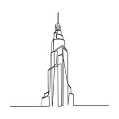 Line art skyscraper building line art vector illustration minimal design architecture drawing cityscape modern design 100