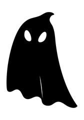 Ghost silhouette illustration. Vector flat art for Halloween. Icon
