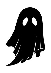 Ghost silhouette illustration. Vector flat art for Halloween. Icon