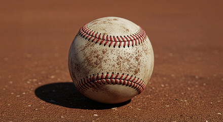 Close-Up of a Baseball on the Field, Generative AI