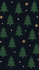 Festive evergreen trees pattern mobile wallpaper