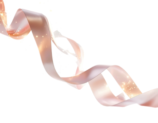 Elegant shimmering rose gold ribbon flowing in a beautiful curve.