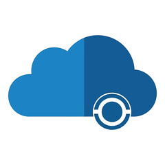 Modern blue cloud symbol with circular arrows indicating data synchronization and storage vector