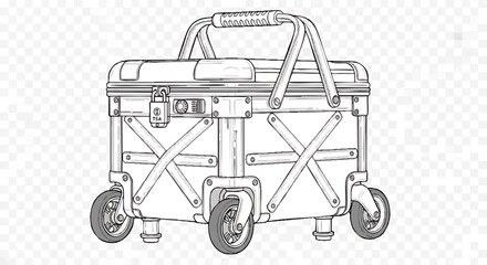 Collapsible Rolling Cooler Box with Handle and Wheels.