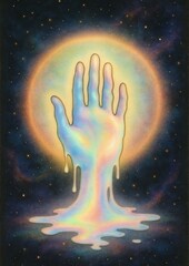 Obraz premium Surreal cosmic hand art.