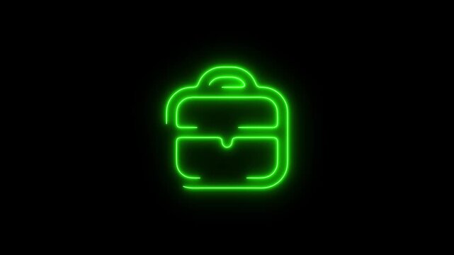  briefcase green button on black