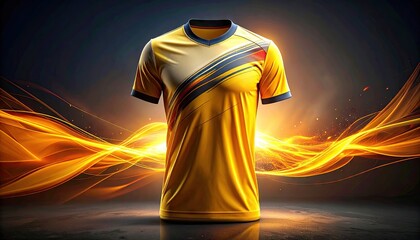 Yellow Soccer Jersey with Abstract Background