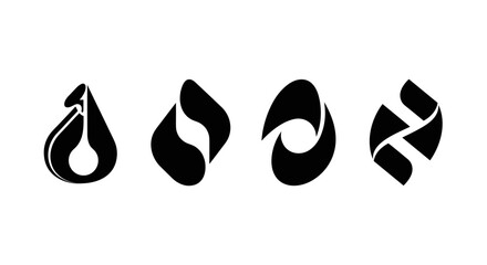 Stunning black logos for modern brand identity, elegant business symbols, abstract shapes