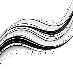 Abstract Black and White Wave Design.