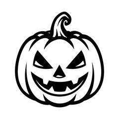 Vector illustration of a Halloween pumpkin with a scary face. Perfect design for decorations, logos, or themed cards.