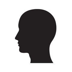 man head silhouette vector icon on white background 