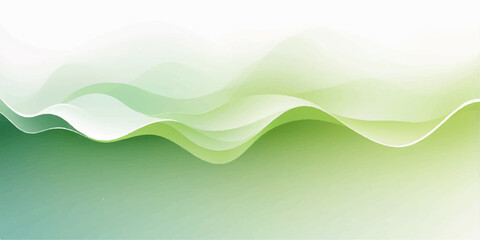 Abstract green background with waves and a yellow curve design for a vector web banner template