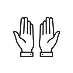 Obraz premium vector hand silhouette icon on white background 