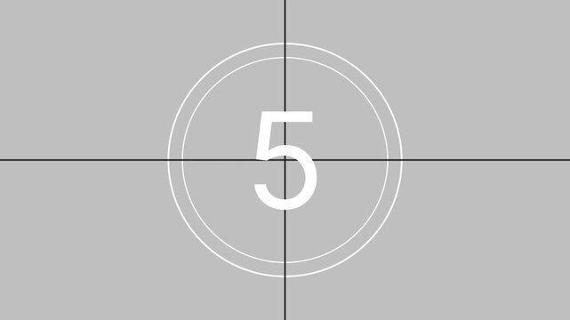 Countdown Eight. Vintage Film Frame With Concentric Circles On Gray Background
