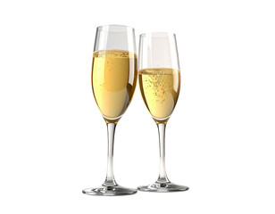 Two elegant glasses of golden champagne ready for a celebration toast.