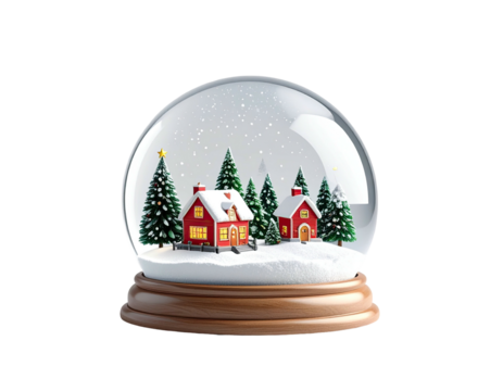 Classic Christmas snow globe with a miniature winter village scene.