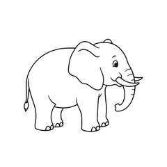 elephant line art icon vector illustration on white background 