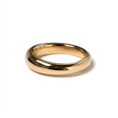 Elegant shiny gold wedding band
