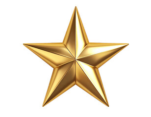 Elegant beveled golden star symbol of success and achievement.