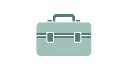 Simple Vector Illustration of a Green Toolbox with Handle.