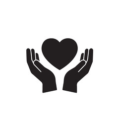 hands holding heart vector 