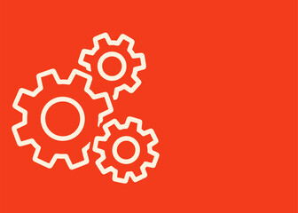 gears banner with empty space for text on colorful background