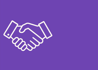 handshake banner with empty space for text on colorful background