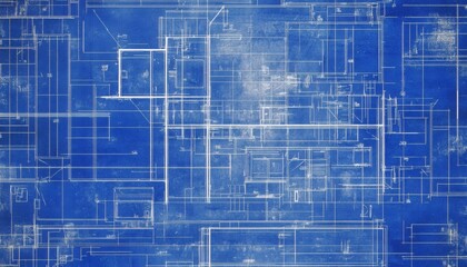 Detailed architectural blueprint of a building complex
