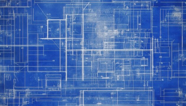Detailed architectural blueprint of a building complex