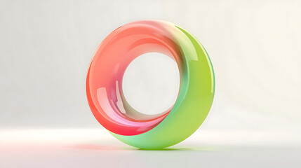 Colorful torus isolated on white background, 3d rendering, illustration