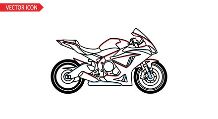 Obraz premium Sleek modern sport motorcycle outline with dynamic lines.