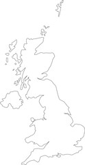 Obraz premium United Kingdom (U.K.) Solid Map Shape Outline