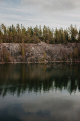 Obraz premium reflection of trees in water