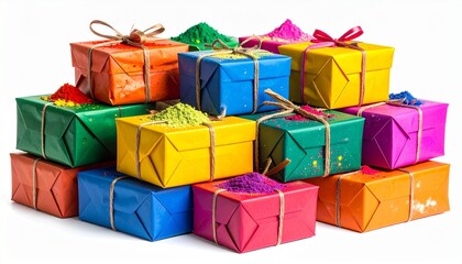 christmas presents on white background