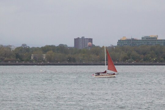 Fototapeta sailboat on the river