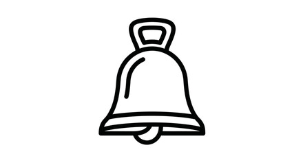 Simple Black Outline of a Classic Bell Icon.